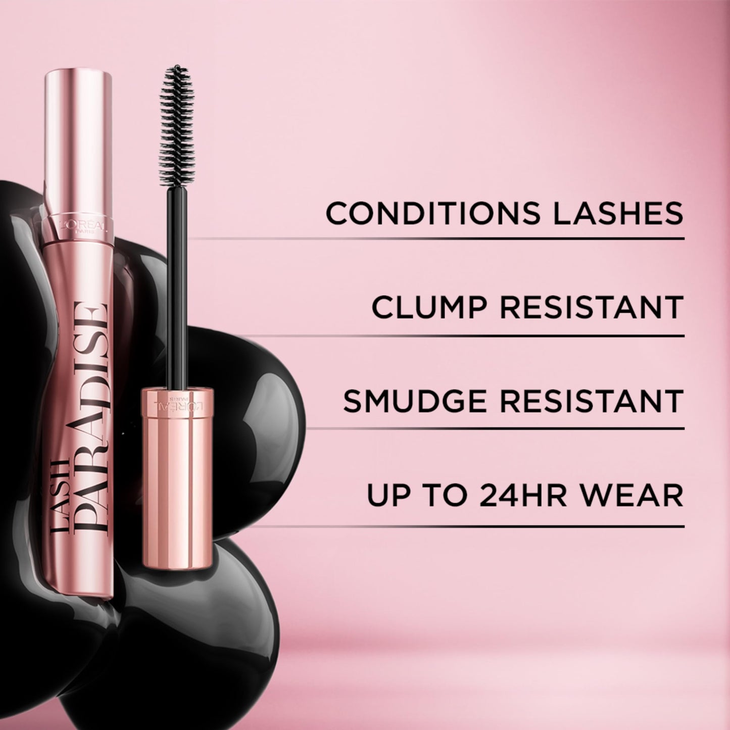 L’Oréal Paris Voluminous Makeup Lash Paradise Waterproof Mascara, Voluptuous Volume, Intense Length, Feathery Soft Full Lashes, No Smudging, No Clumping, Black, 0.25 Fl Oz (Pack of 2)