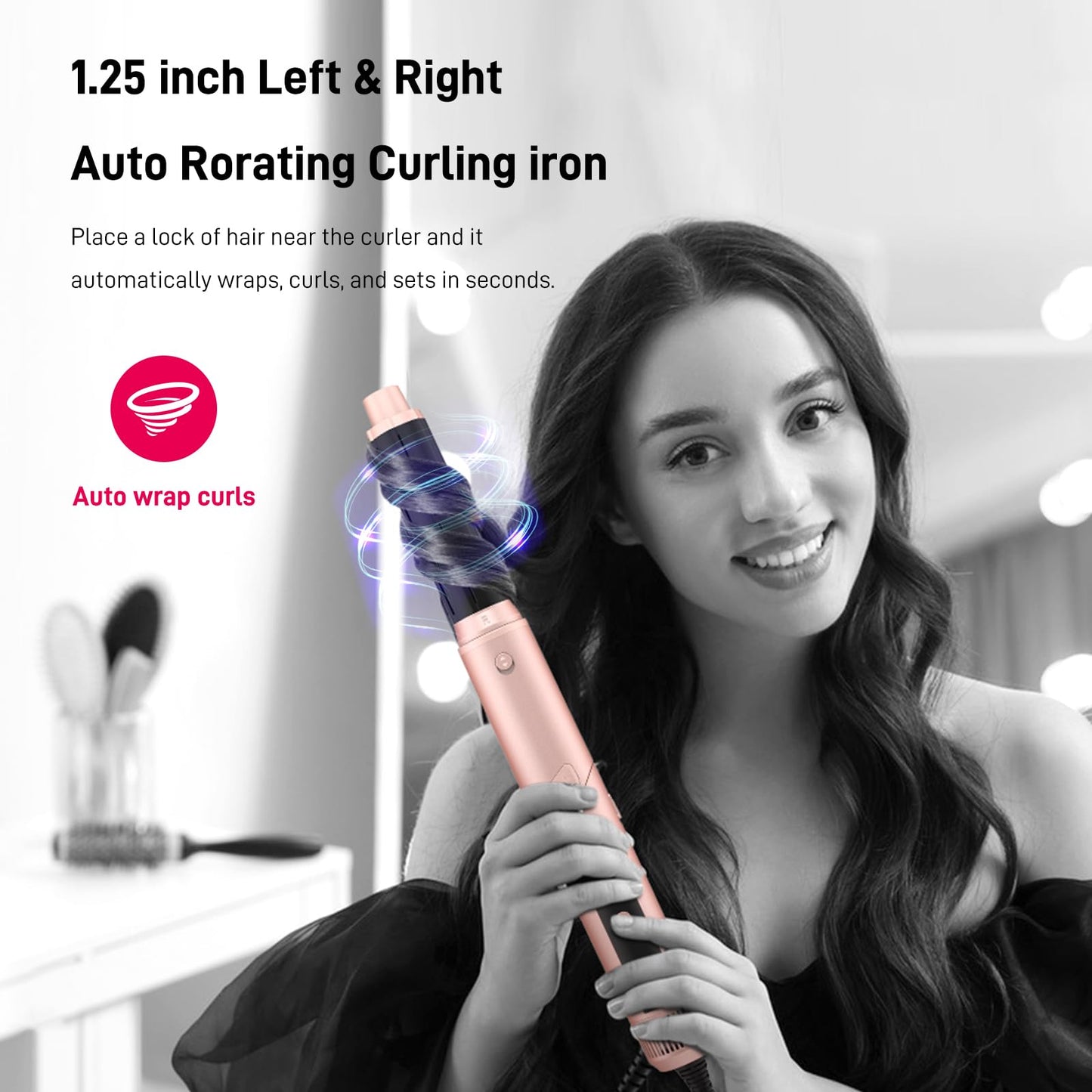 Hair Dryer Brush 5 in 1-110,000 RPM High-Speed Frizz-Free Blow Dryer for Fast Drying, Multi Hair Styler with Auto-Wrap Curlers, Blow Dryer Brush for Straightening Volumizing Curling Styling