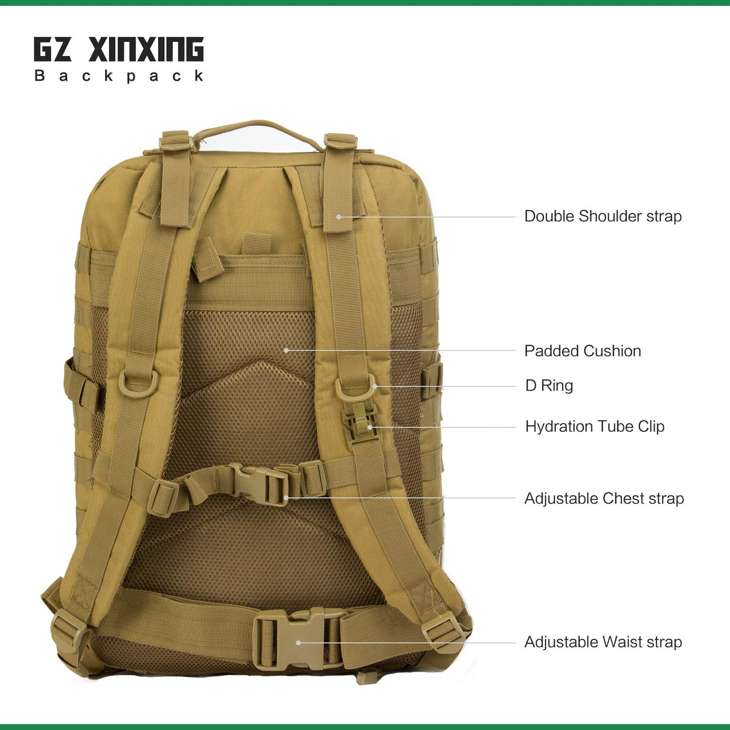 GZ XINXING 3 day Assault Pack Military Tactical Army Backpack Bug Out Bag Daypack