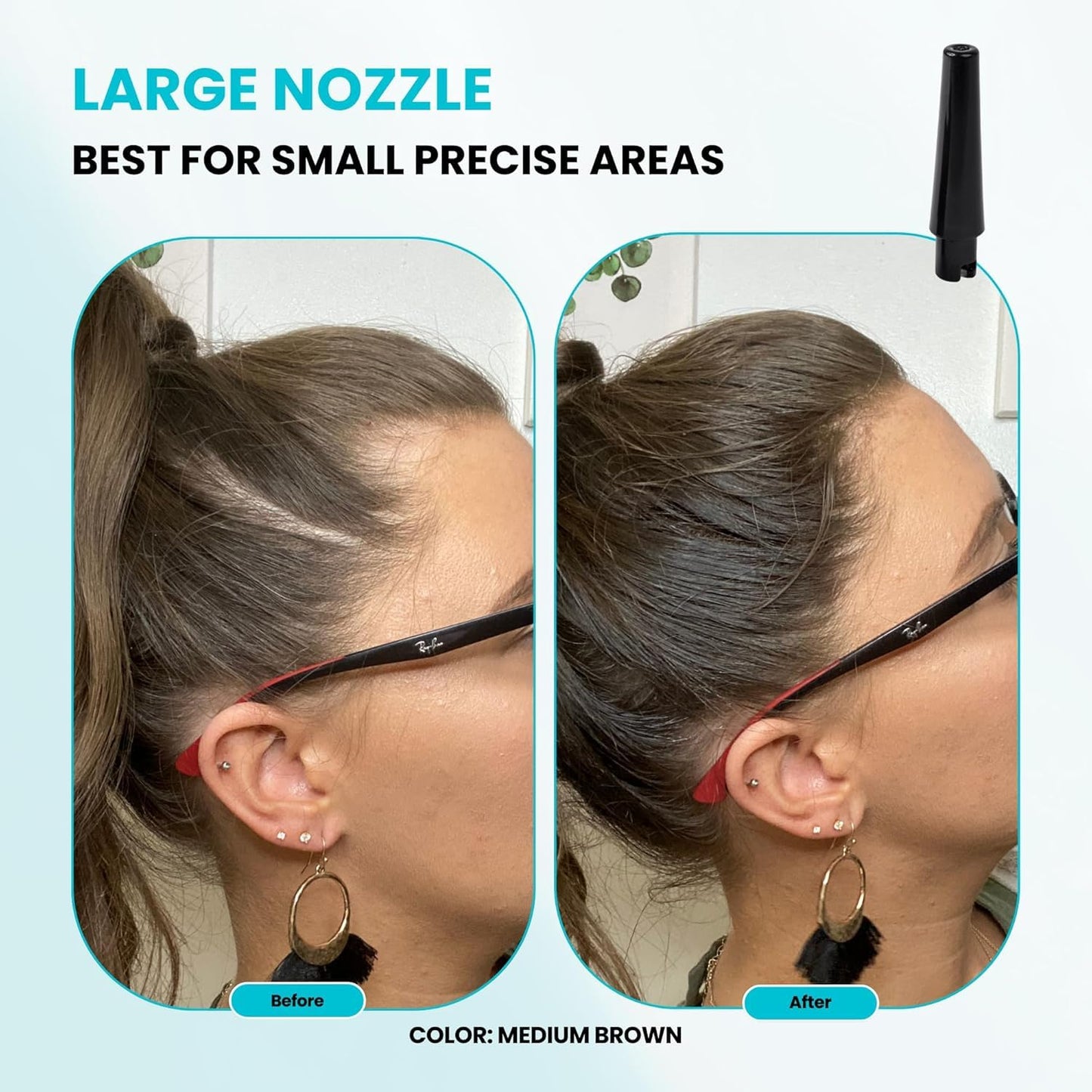 Hair Building Fibers, 15G, with BONUS Pump Applicator, Hairline Comb and 3 Nozzles, Hair and Hairline Filler Kit For Men and Woman (Auburn)