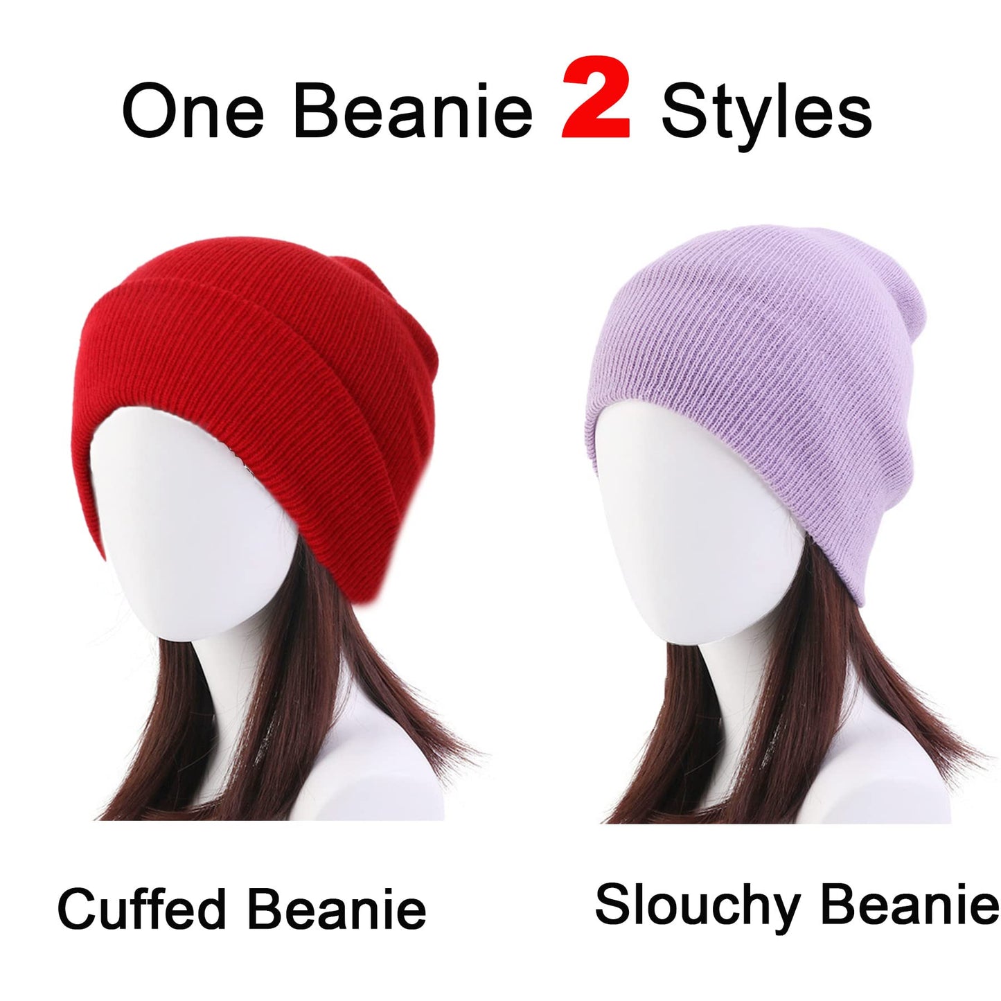 NPQQUAN 3 Packs Unisex Beanie Hats for Men Women Winter Knit Beanies Black+Gray+Khaki