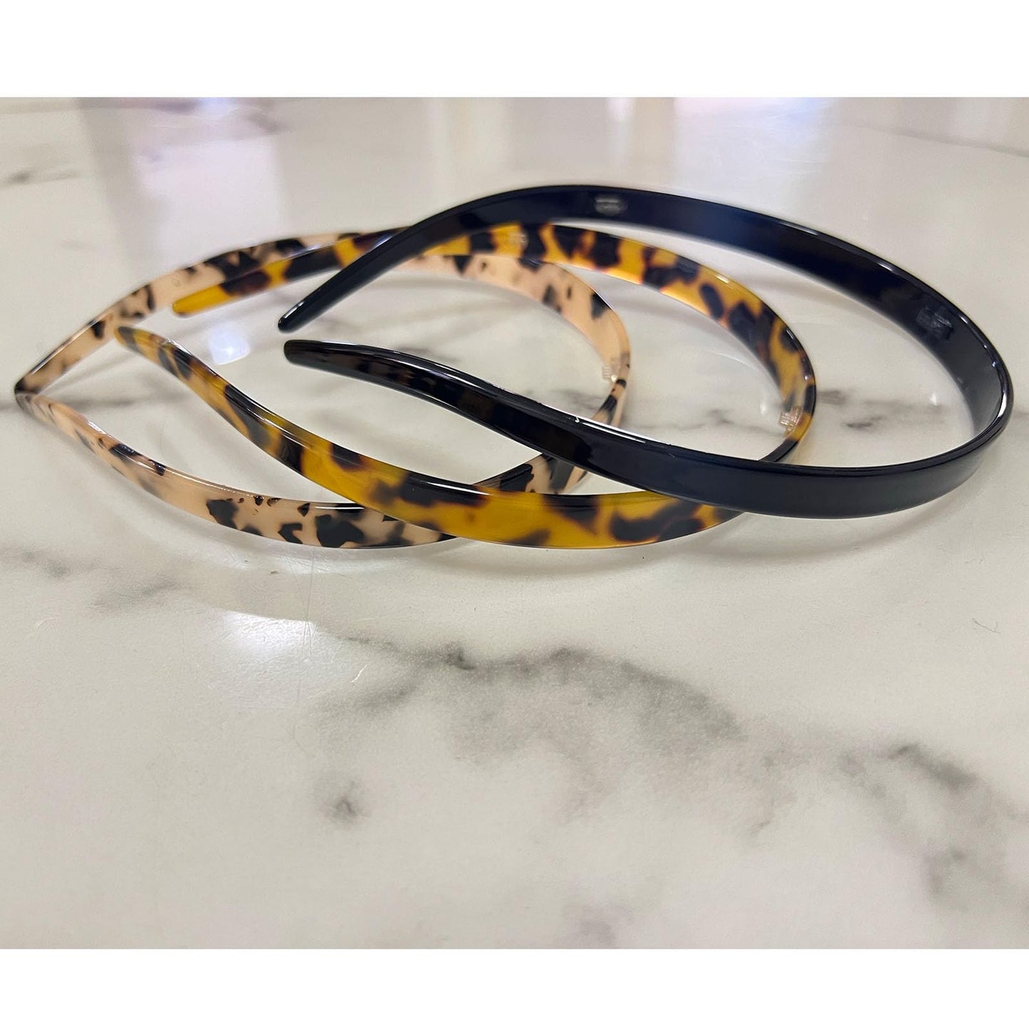 KOVOLITU 3 Pack Eyewear Headbands Comfortable Plain Headbands for Women Headband Designed for Eyewear Fashion Skinny Headbands(Black,Tortoise,Amber)