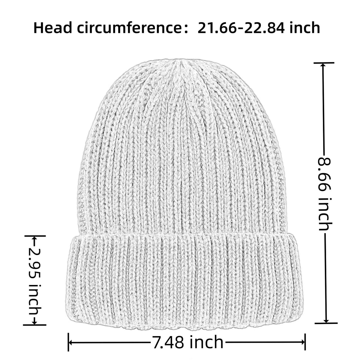 Connectyle Unisex Knit Daily Beanie for Women Slouchy Ribbed Winter Beanie Hat Cuffed Ski Cap Black