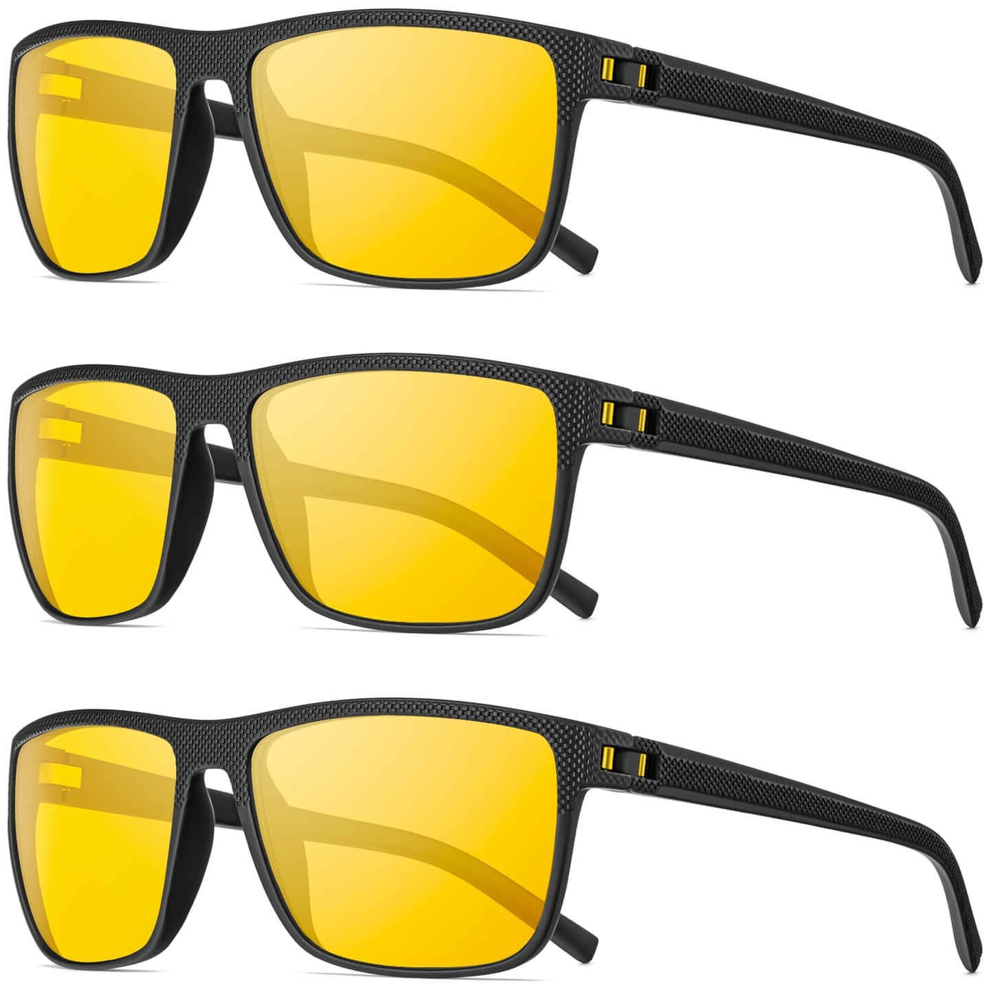 QALLY Night Vision Glasses Men, Night Driving Glasses for Men Lightweight Anti Glare for Driving