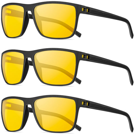 QALLY Night Vision Glasses Men, Night Driving Glasses for Men Lightweight Anti Glare for Driving