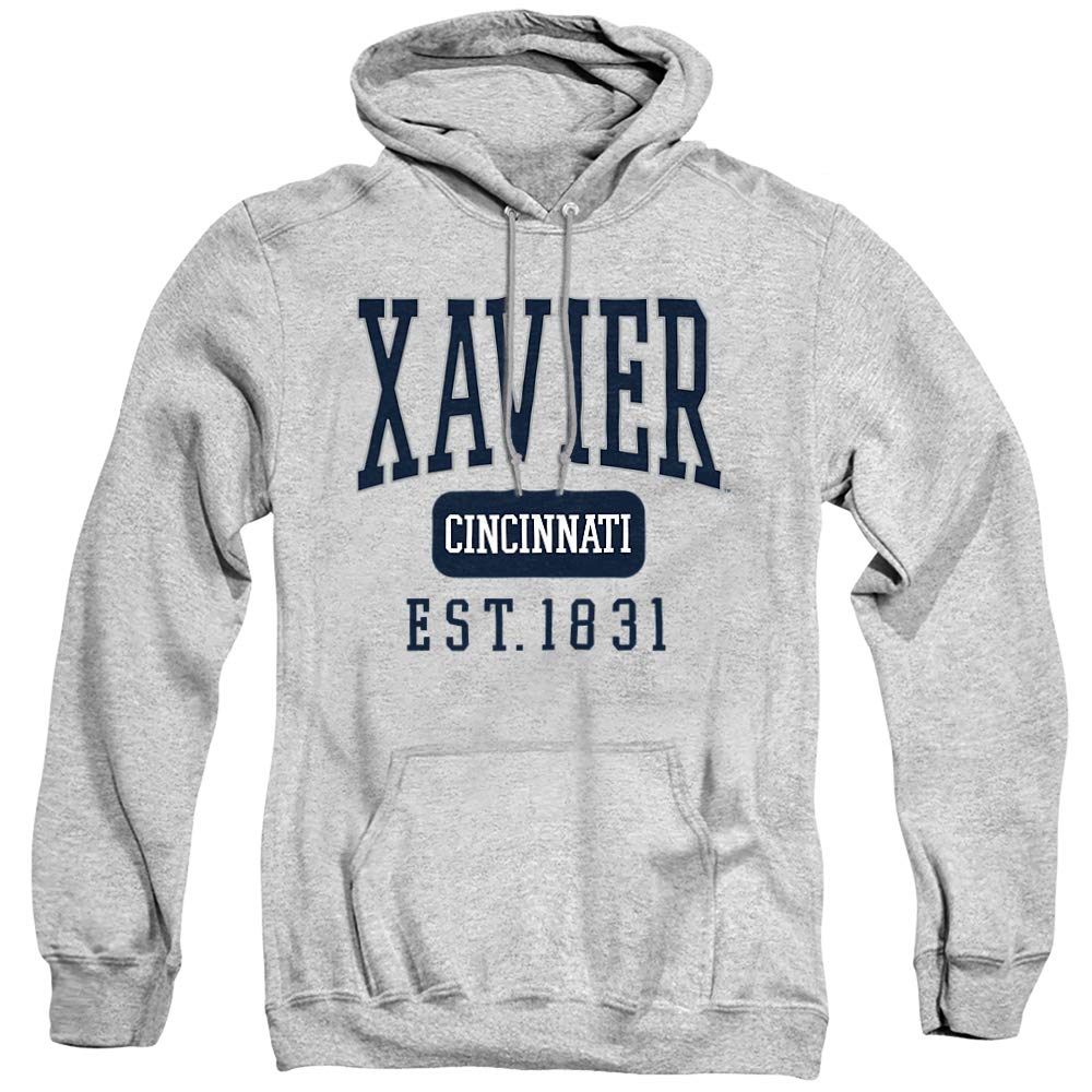 Xavier University Official Founded Date Unisex Adult Pull-Over Hoodie,Athletic Heather, X-Large