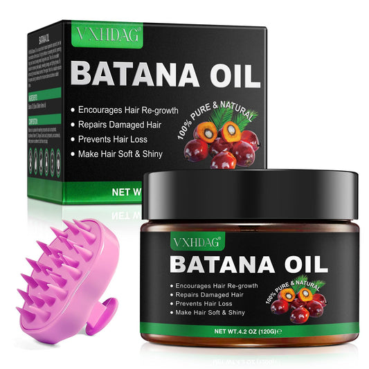 Raw Batana Oil for Hair Growth with Scalp Massager - 100% Natural Botana Oil from Honduras, Eliminate Hair Split Ends, Restores Damaged Hair and Scalp, Enhances Hair Radiance Nourishment 120 G
