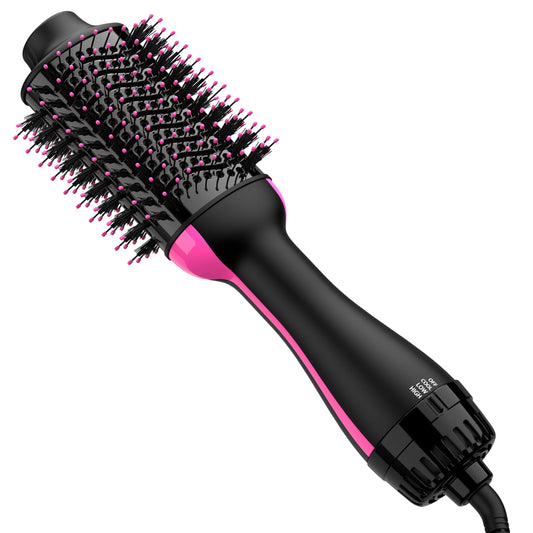 Hair Dryer Blow Dryer Brush in One, Upgraded 4 in 1 Hair Dryer and Styler Volumizer with Negative Ion Anti-frizz Ceramic Titanium Barrel Hot Air Brush Hair Straightener Brush