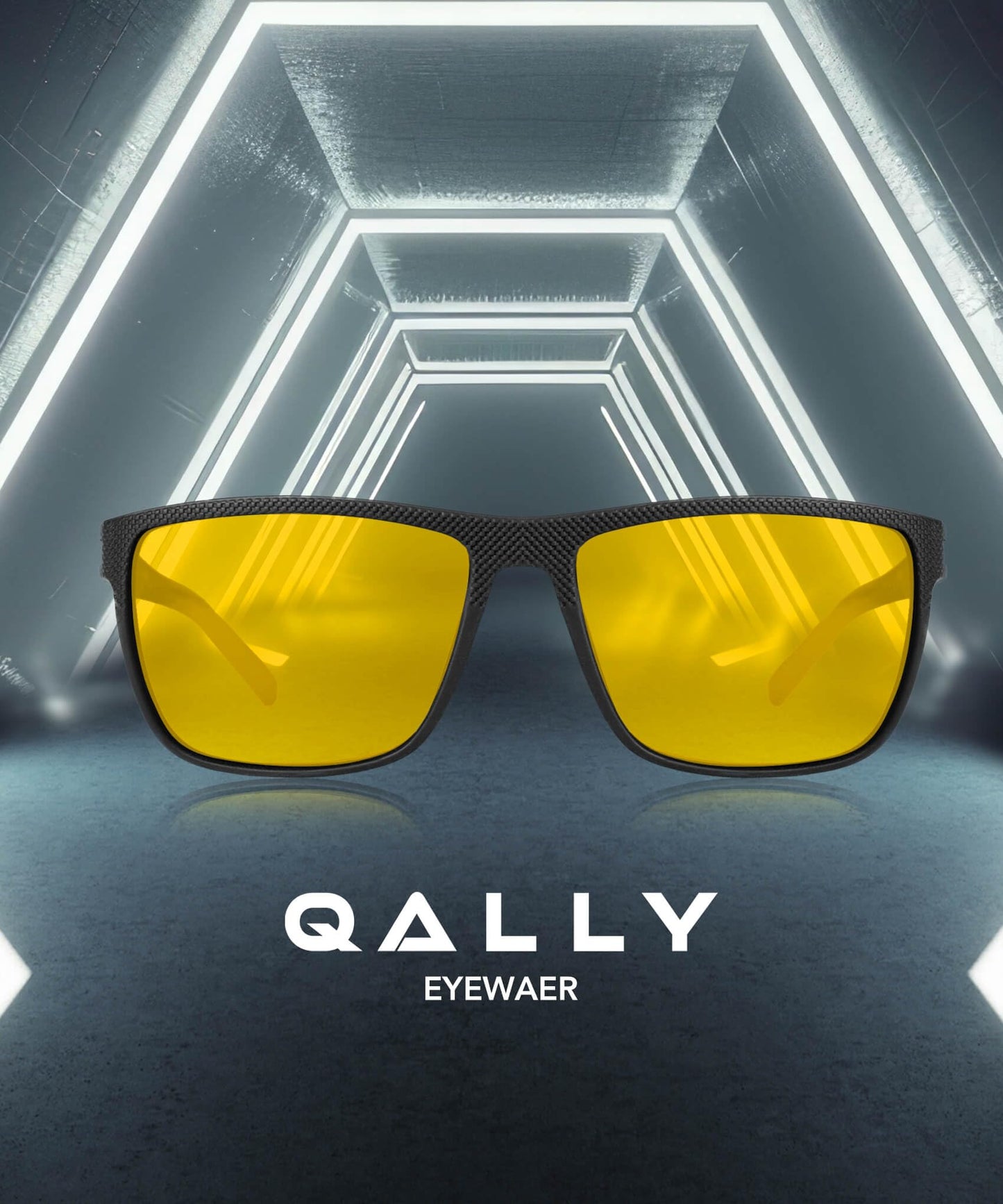 QALLY Night Vision Glasses Men, Night Driving Glasses for Men Lightweight Anti Glare for Driving