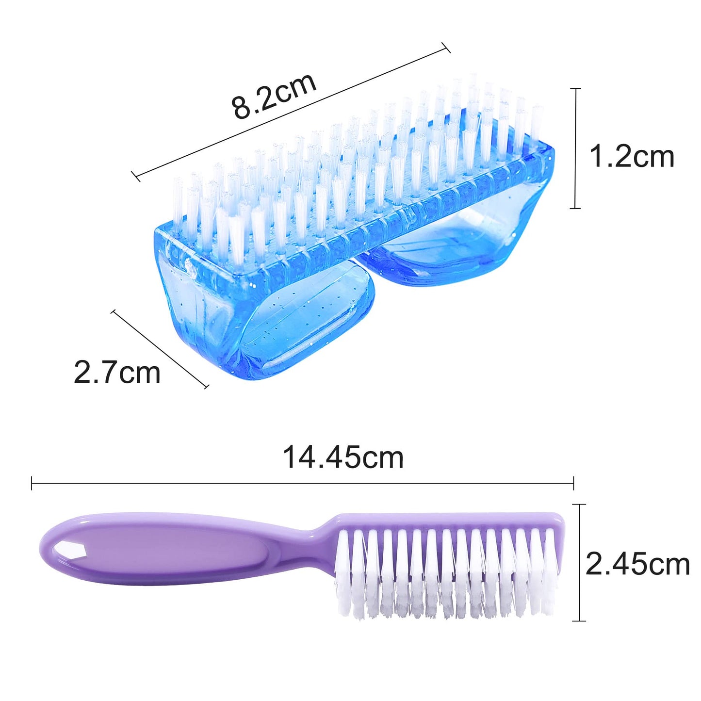 6 Pack Handle Grip Nail Cleaning Brush, Qeedy Fingernail Brush Cleaner Scrub Brush Kit for Toes Shower and Women & Men & Kids (Color B)