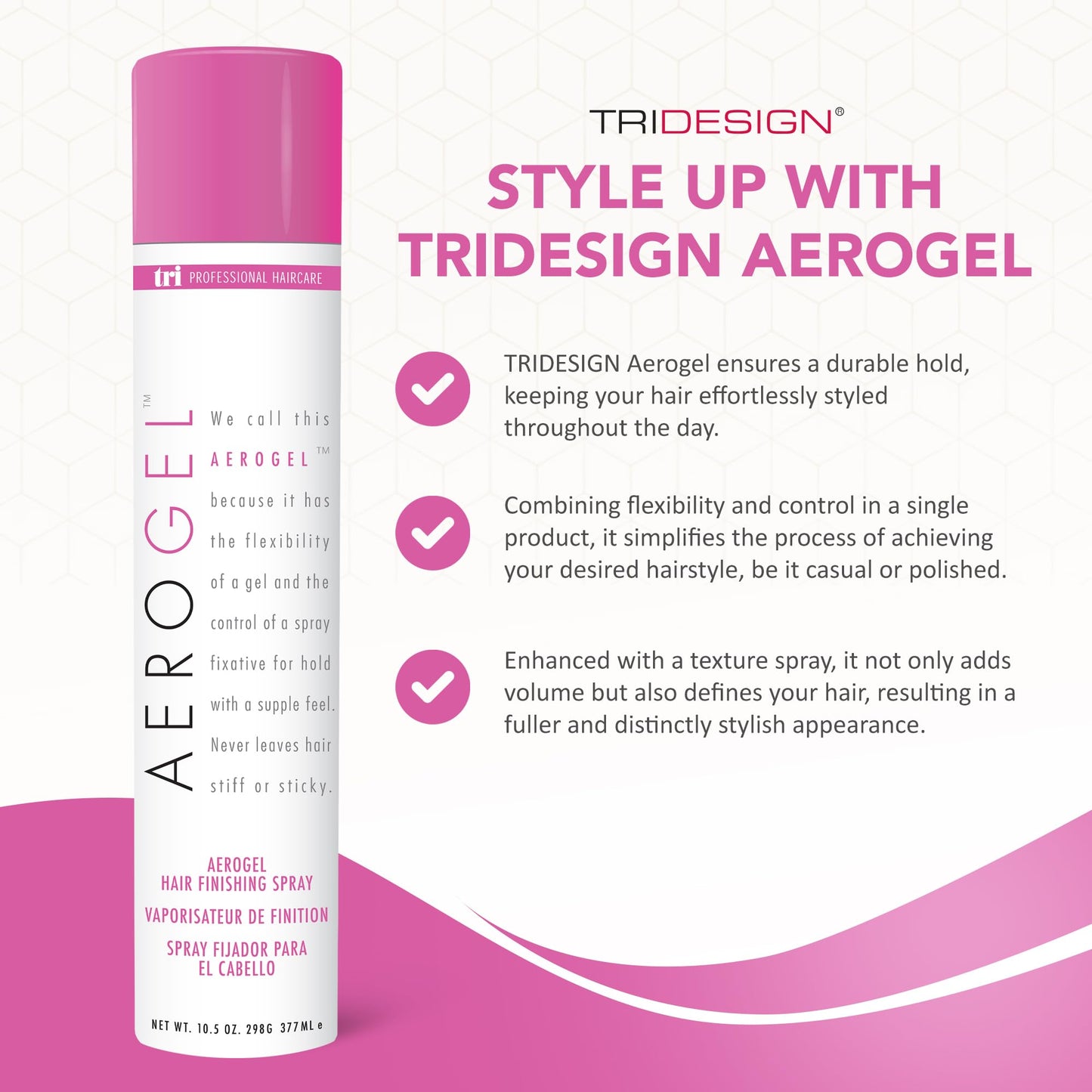 TRI Design Aerogel Hair Spray - Extra Hold, Firm Hold for Women and Men, Travel, Volume Fixer & Non-Sticky Hairspray (10.5oz, Pack of 6)