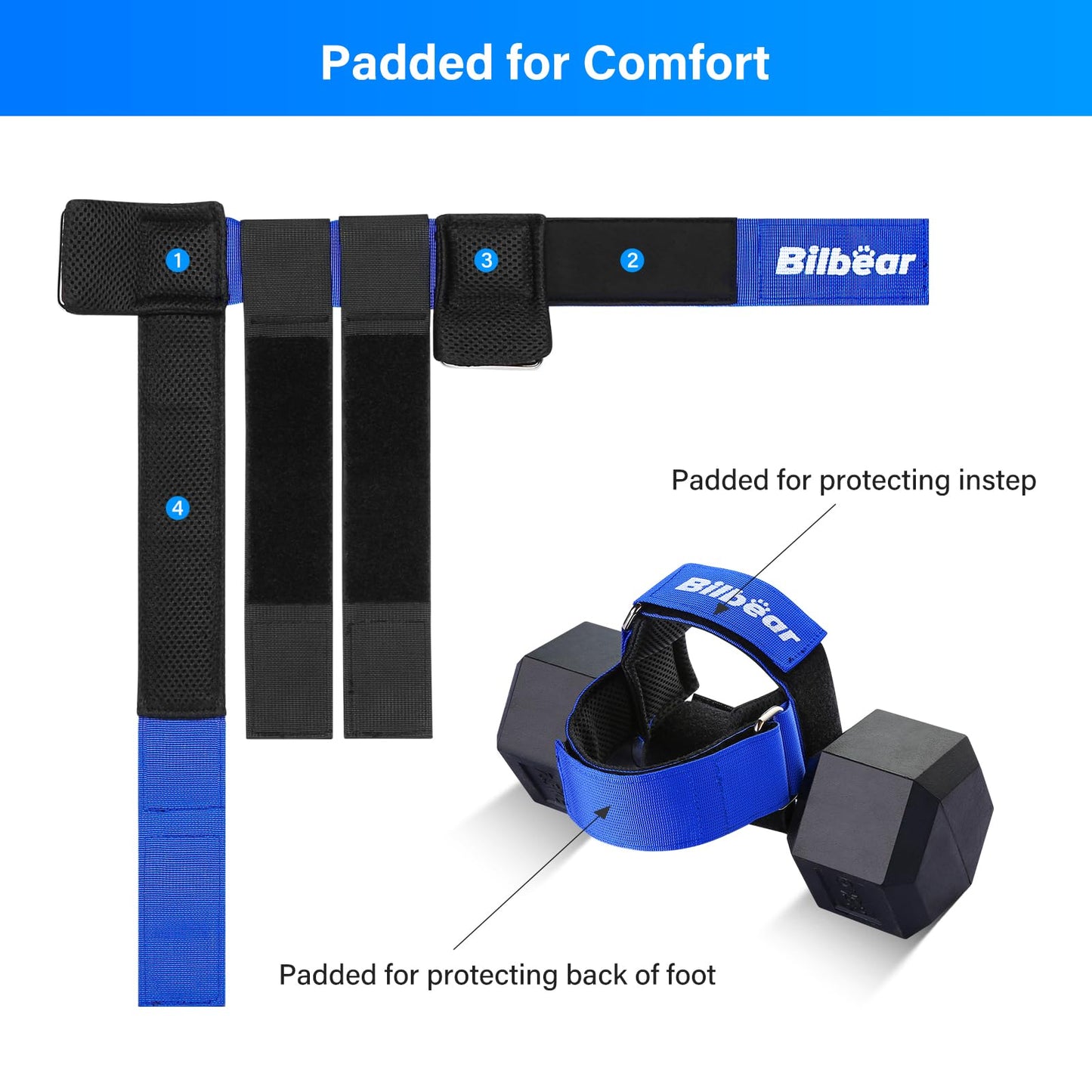 2Pcs Tibialis Trainer Strap for Shin Splint Relief Exercises,Adjustable Ankle Strap Dumbbell Attachment for Hip Flexor Raises,Dumbbell Attachment for Feet Relieve Leg Pain Increase Range of Motion