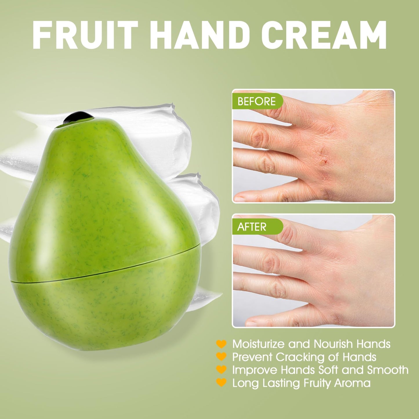 6 Pack Moisturizing Hand Cream Gifts Set, Easter Basket Stuffers, Bulk Hand Lotion for Dry Cracked Hands, Mothers Day Gifts for Mom, Teacher Appreciation Gifts and Bridal Shower Gifts, 1.06 Oz (Pear)