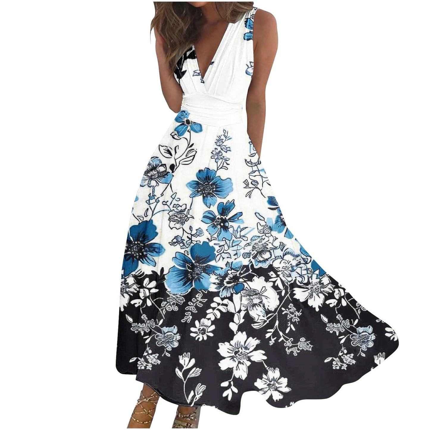My Orders Maxi Dresses for Women Summer,Maxi Dresses for Women 2024 Casual Summer Boho Dress Sexy Flowy Floral Sun Dress Warp V Neck Beach Vacation Long Dress,Pink Dress for Women Plus Size