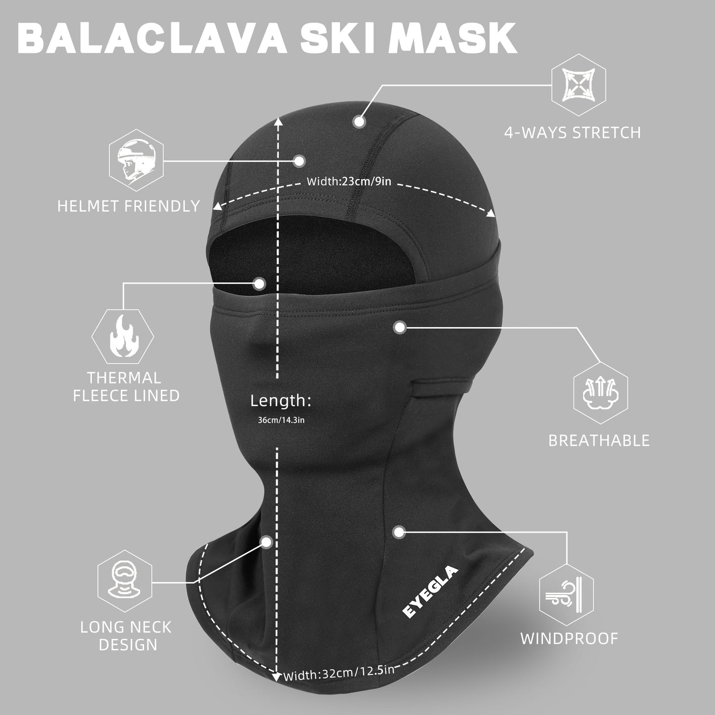 2 Pieces Balaclava Ski Mask for Men Cold Weather,Winter Thermal Face Mask Women for Snowboard Motorcycle Cycling