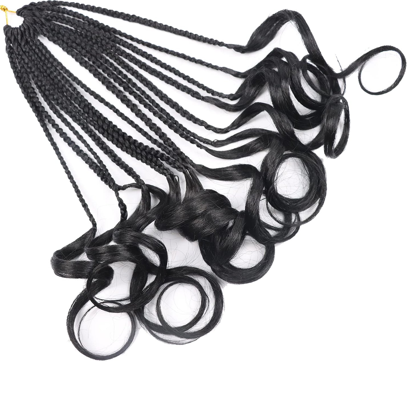 Crochet Hair for Women 10 Inch Crochet Braids Box Braids Crochet Hair French Curl Braiding Hair Pre Looped Crochet Hair Short French Curl Crochet Braids with Curly Ends Hair Extensions Braids (1B)