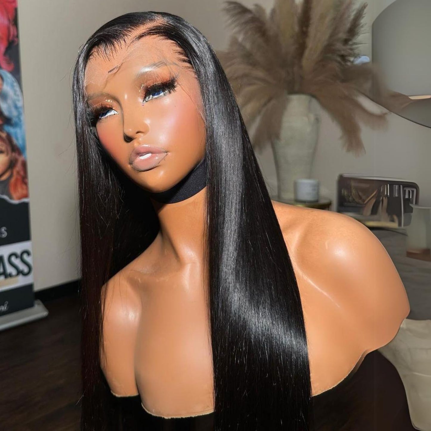 30 Inch Straight Lace Front Wigs Human Hair Pre Plucked 180% Density 13x4 HD Transparent Frontal Wigs Human Hair Straight Brazilian Virgin Wigs Human Hair Swiss Lace Front Wigs for Women (30 Inch)
