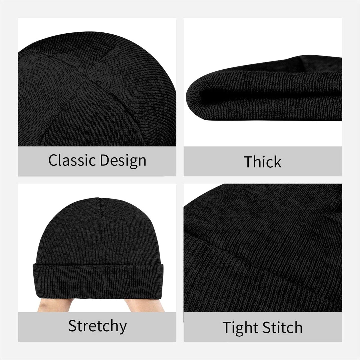 mutakin Football Embroidery Beanie Hat Unisex Knit Cuffed Cap Women Men Gift Winter Warm Skull