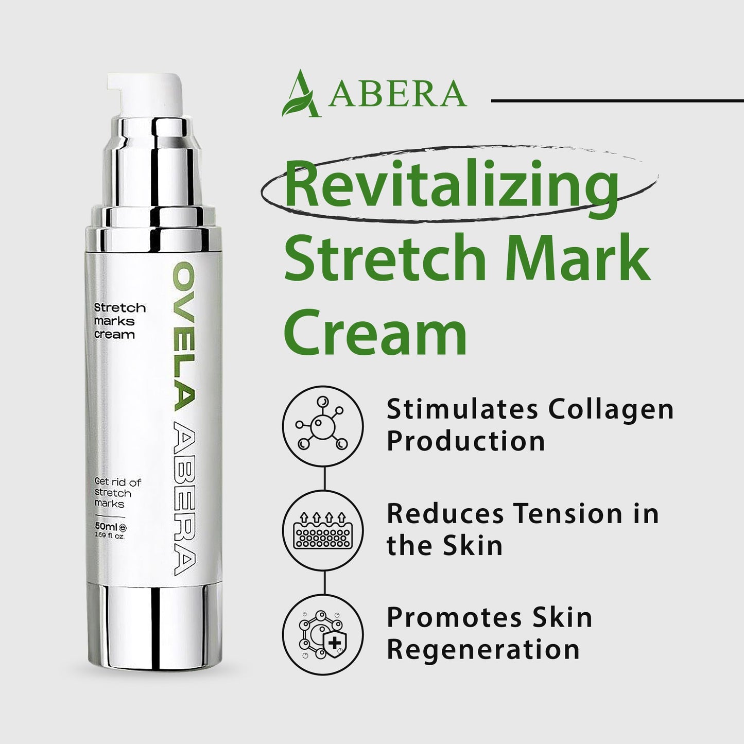 Abera Ovela Maternity Stretch Mark Cream for Pregnancy and Weight Fluctuations, Stretch Mark Treatment Pregnancy Must Haves, Deep Stretch Mark Removal, All Skin Types, 1.69 fl oz, Set of 3