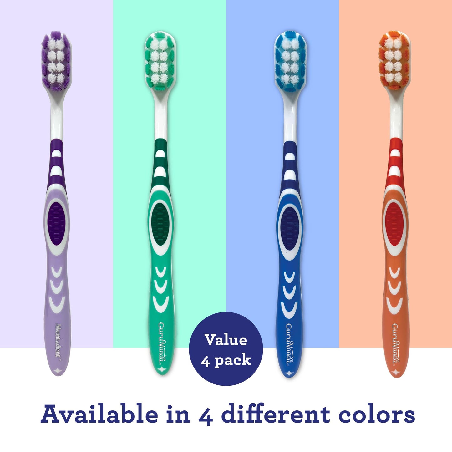 GuruNanda Whitening Toothbrush 4 Pack & Butter on Gums Toddler Toothbrush 2 Pack