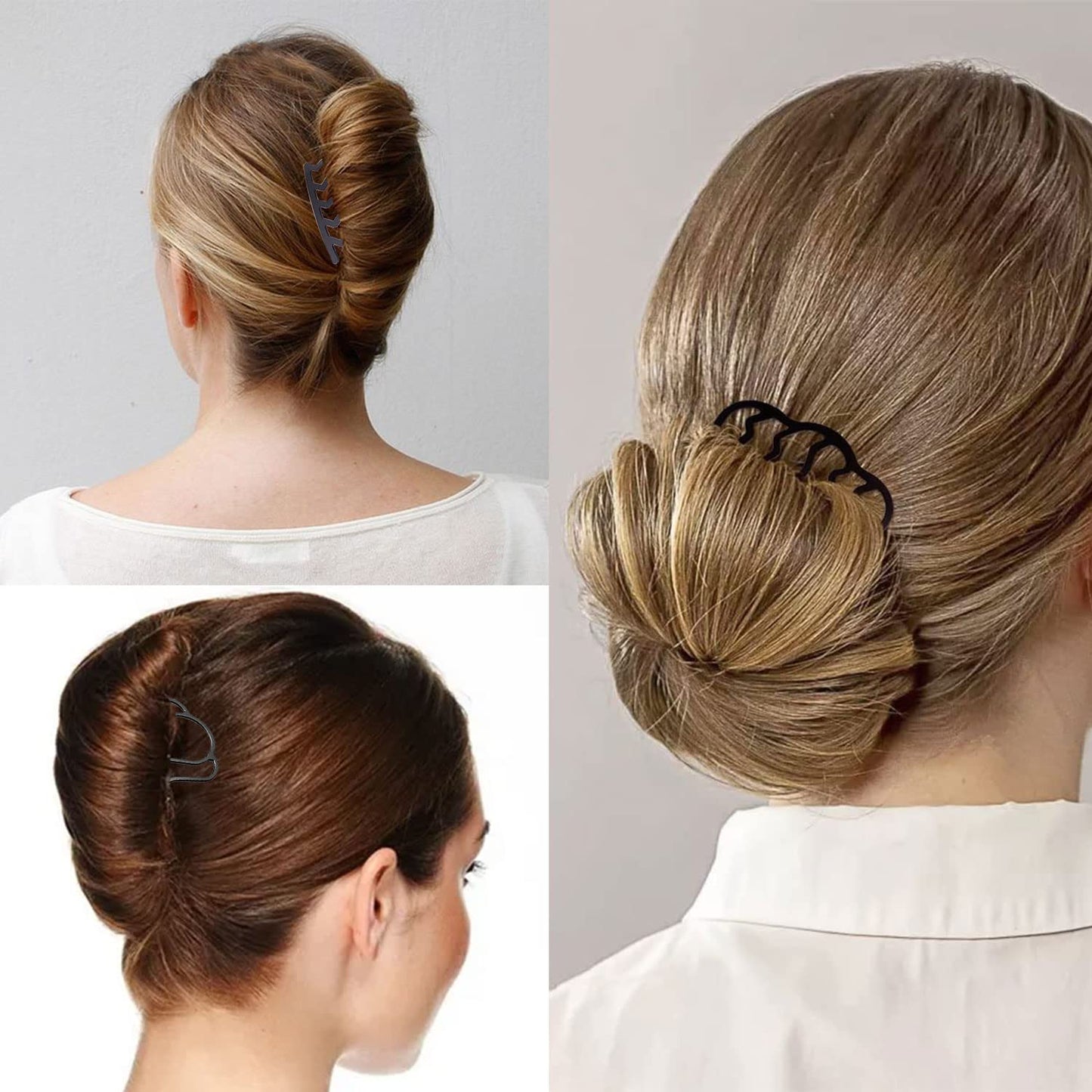 8 Pieces Hair Side Combs, Metal Hair Fork Clip Hair Pins for Buns Hair Updo U-Shape Hair Sticks for Women Hair Styling Tool Accessories
