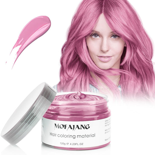 Temporary Hair Color Wax Kit - Hair Paint Wax with Hair Brush and Claw Clips, Light Pink, 4.23 Oz for Halloween, Cosplay Party, Christmas for Women, Men and Kids