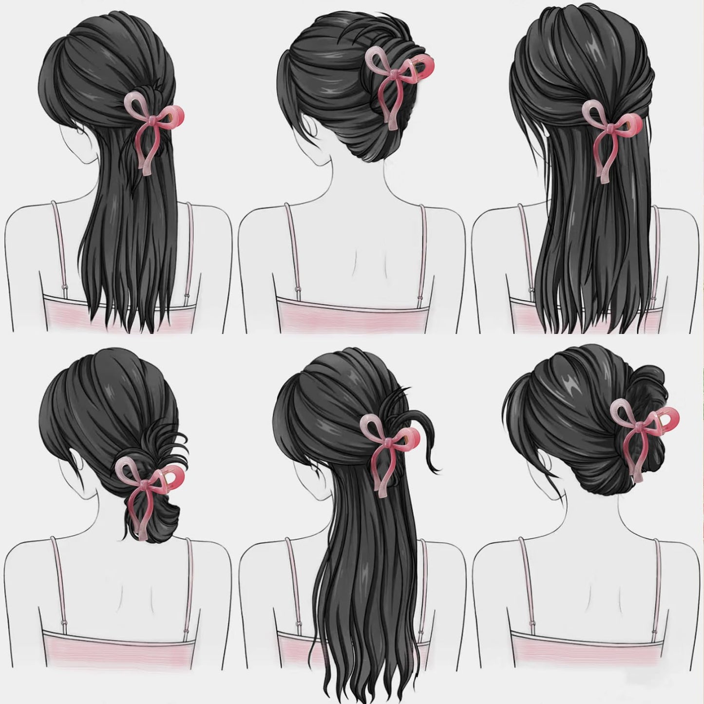3 Pcs Bow Hair Clips Elegant Hair Claw Butterfly Hair Accessories for Girls Nonslip Butterfly Clips Hair Styling Accessories for Women