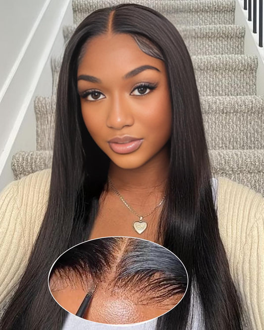 GUDOZO Glueless Wigs Human Hair For Black Women 16 Inch 9x6 HD Lace Front Wigs Human Hair Frontal Wigs Human Hair Glueless Wigs Human Hair Pre Plucked Pre Cut Straight 200 Density