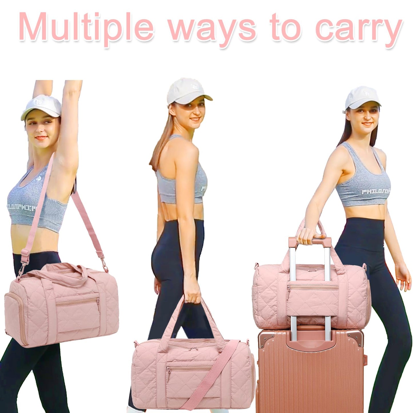 BLUBOON Duffle Bag Girls Kids Cute Gym Bag with Shoes Compartment & Wet Separation Waterproof Sports Overnight Travel Bag