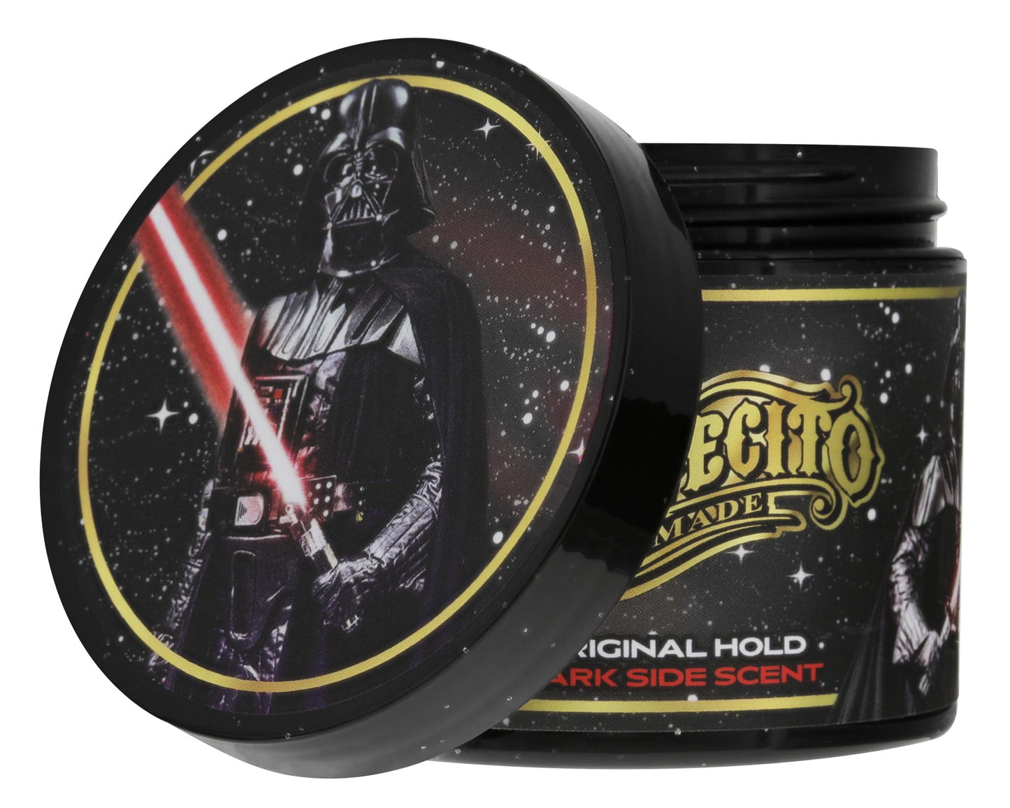 Suavecito | Darth Vader Star Wars Dark Side Pomade Original For Men 4 oz, 1 Pack - Medium Shine Water Based Wax Like Flake Free Hair Gel - Easy To Wash Out - All Day Hold For All Hairstyles