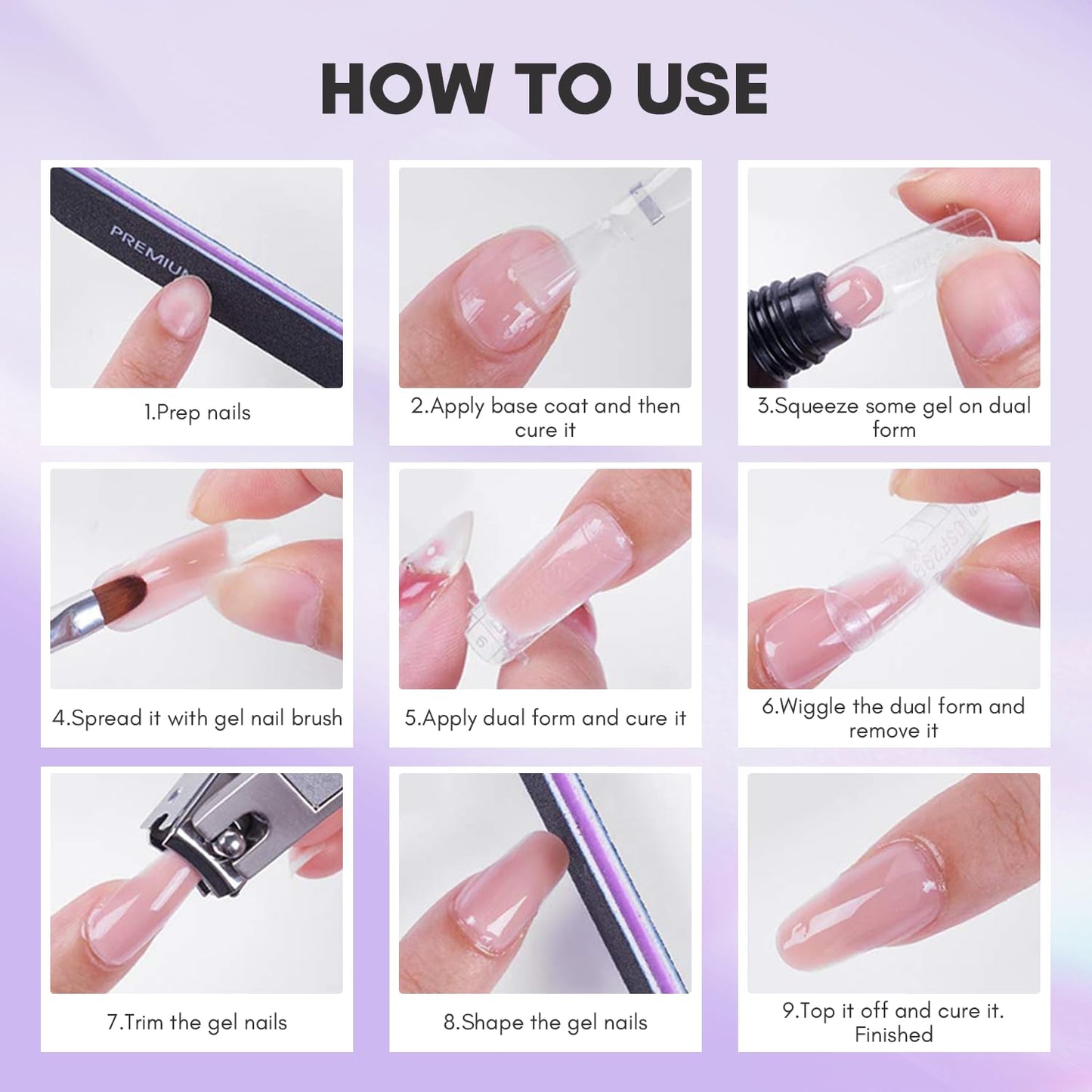 Makartt Poly Nail Gel - Giltter Mixed 50ML Builder for Shiny-Looking, Strengthener 3D Diy Hard Gel Manicures Salon or Home-Lustrous Aurora