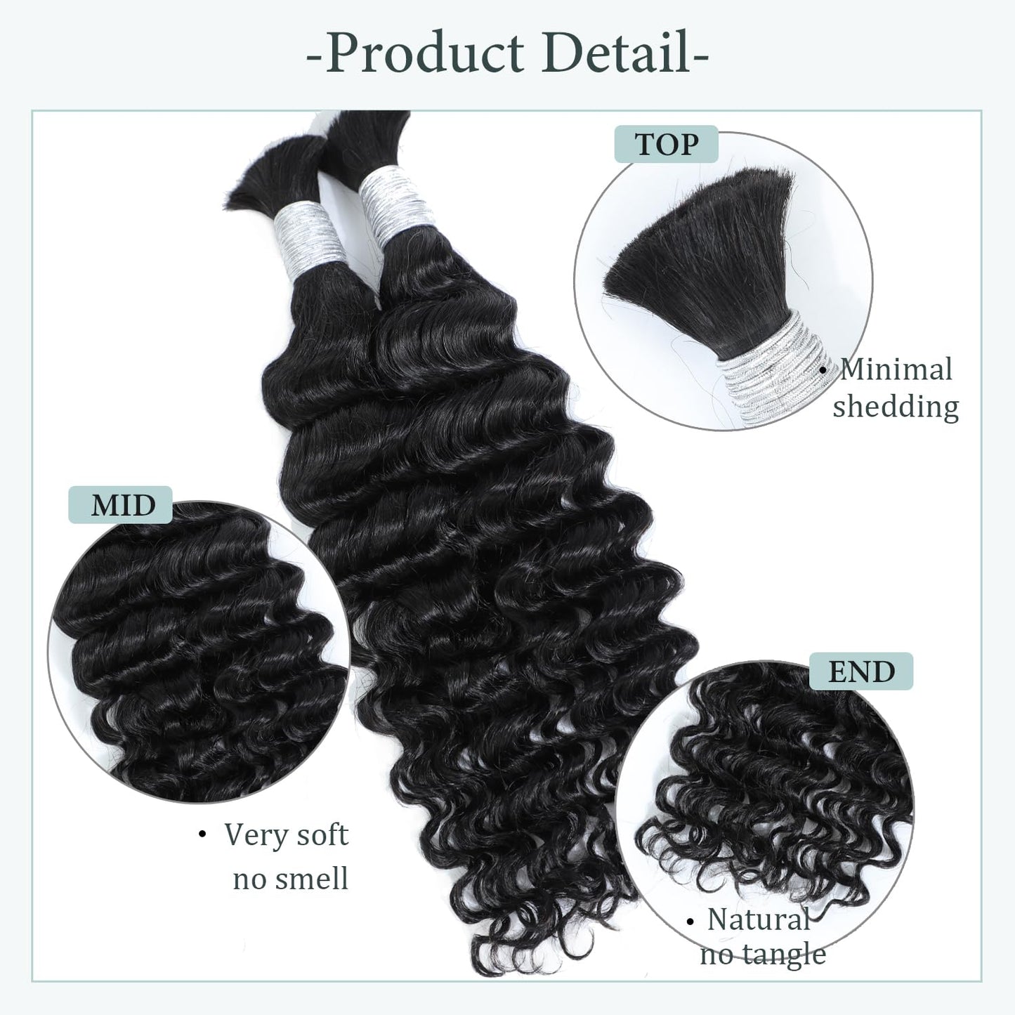 28 Inch Human Hair Braiding Hair Deep Wave Bulk Human Hair for Braiding Boho Braids 100g Water Wave Human Braiding Hair Curly Human Hair for Braiding Bohemian Braids Micro Wet And Wavy Human Hair