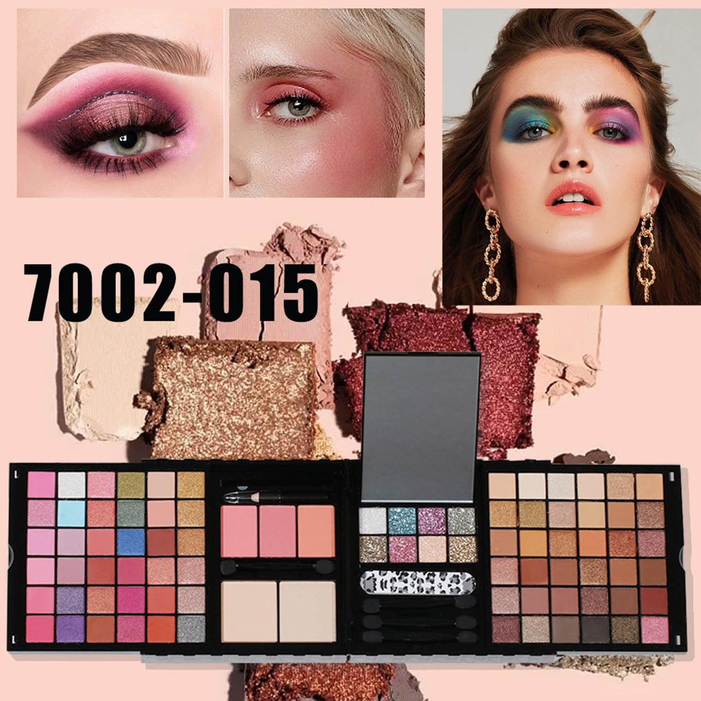 86 colors Professional Makeup Kit,All In One Makeup Set for Women, Include 72 Eye Shadows, 8 Shimmers, 3 Blushes, 2 Powders, 1 Eyebrow Pencil, 1 Nail File, Makeup Gift Set for women(015N)