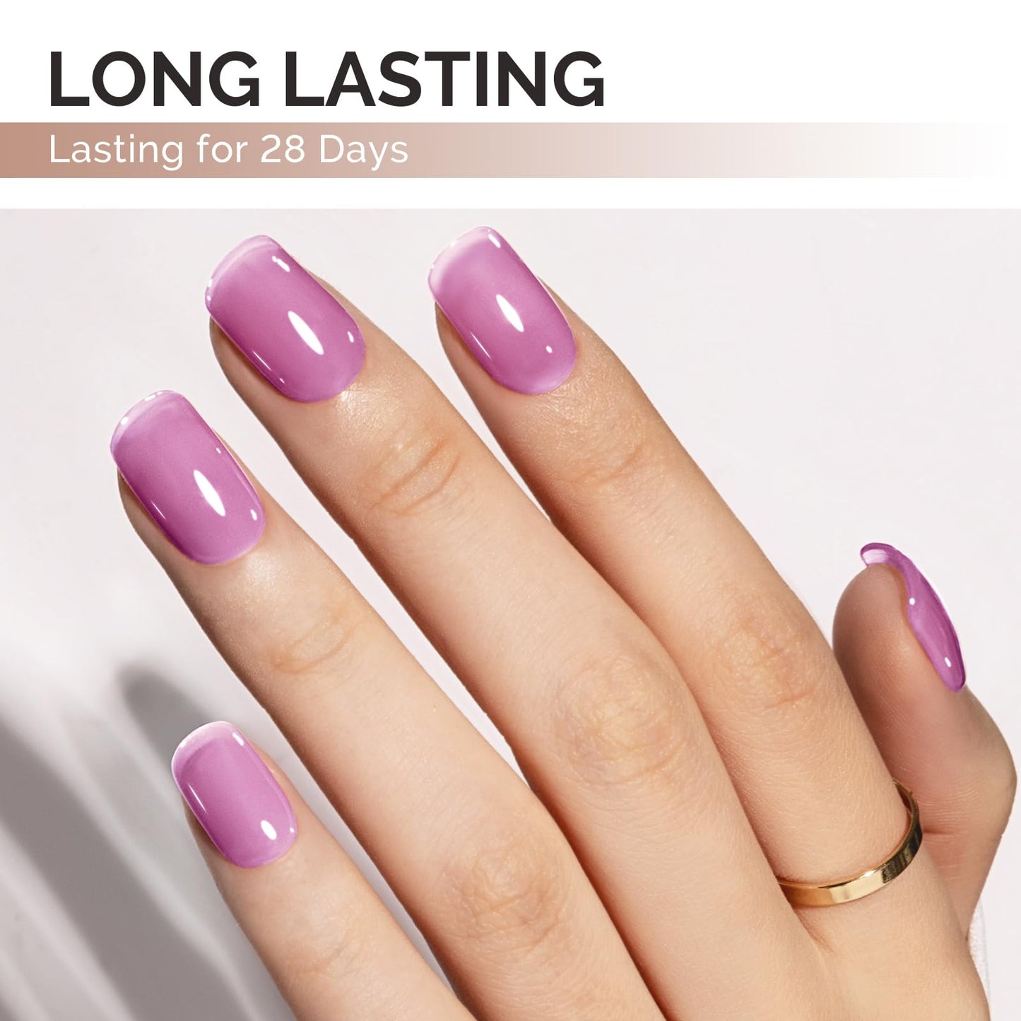 MelodySusie Jelly Purple Gel Polish, 0.5Fl.oz Jeweliver Jelly Gel Nail Polish Translucent Purple Deep Color Sheer Nails Soak Off UV LED Light Cure Gift for Women Nail Art Manicure JIG28