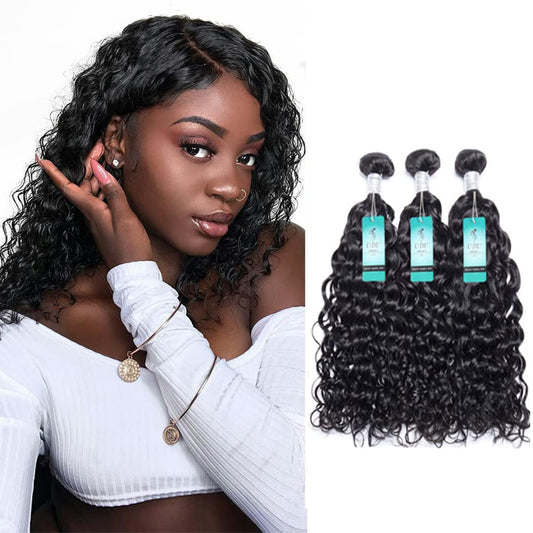 22 24 26inch Human Hair Bundles Bundles Human Hair Water Wave Human Hair Bundles Ocean Wave Wet and Wavy Bundles Human Hair Extensions Remy Hair Curly Hair Bundles