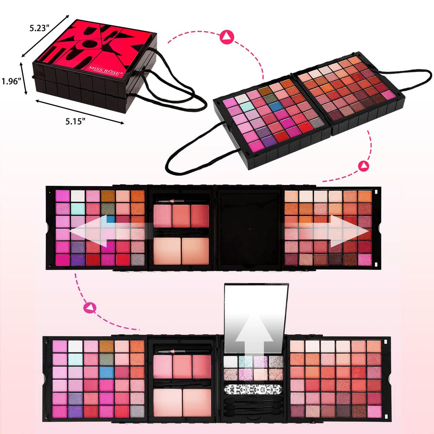 86 colors Professional Makeup Kit,All In One Makeup Set for Women, Include 72 Eye Shadows, 8 Shimmers, 3 Blushes, 2 Powders, 1 Eyebrow Pencil, 1 Nail File, Makeup Gift Set for women(015N)