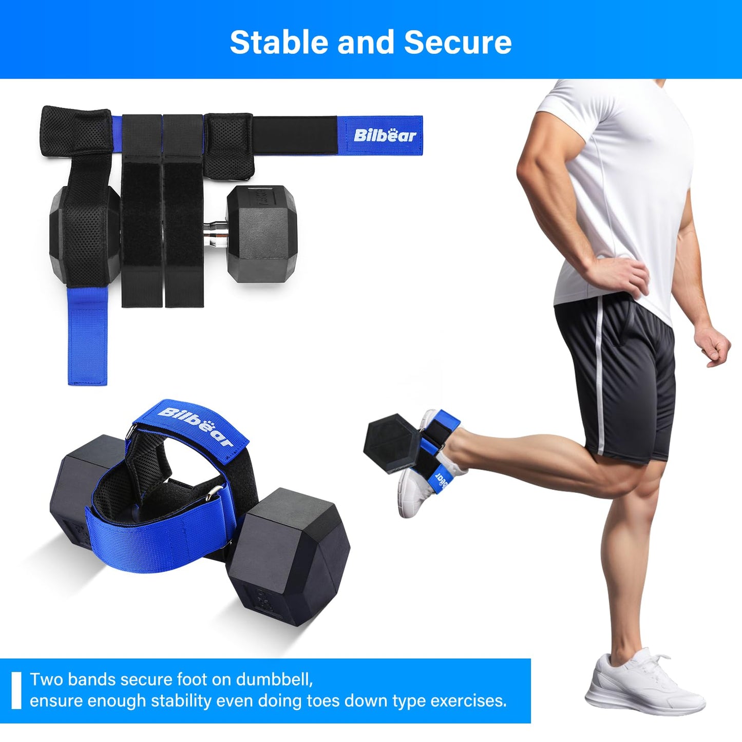 2Pcs Tibialis Trainer Strap for Shin Splint Relief Exercises,Adjustable Ankle Strap Dumbbell Attachment for Hip Flexor Raises,Dumbbell Attachment for Feet Relieve Leg Pain Increase Range of Motion