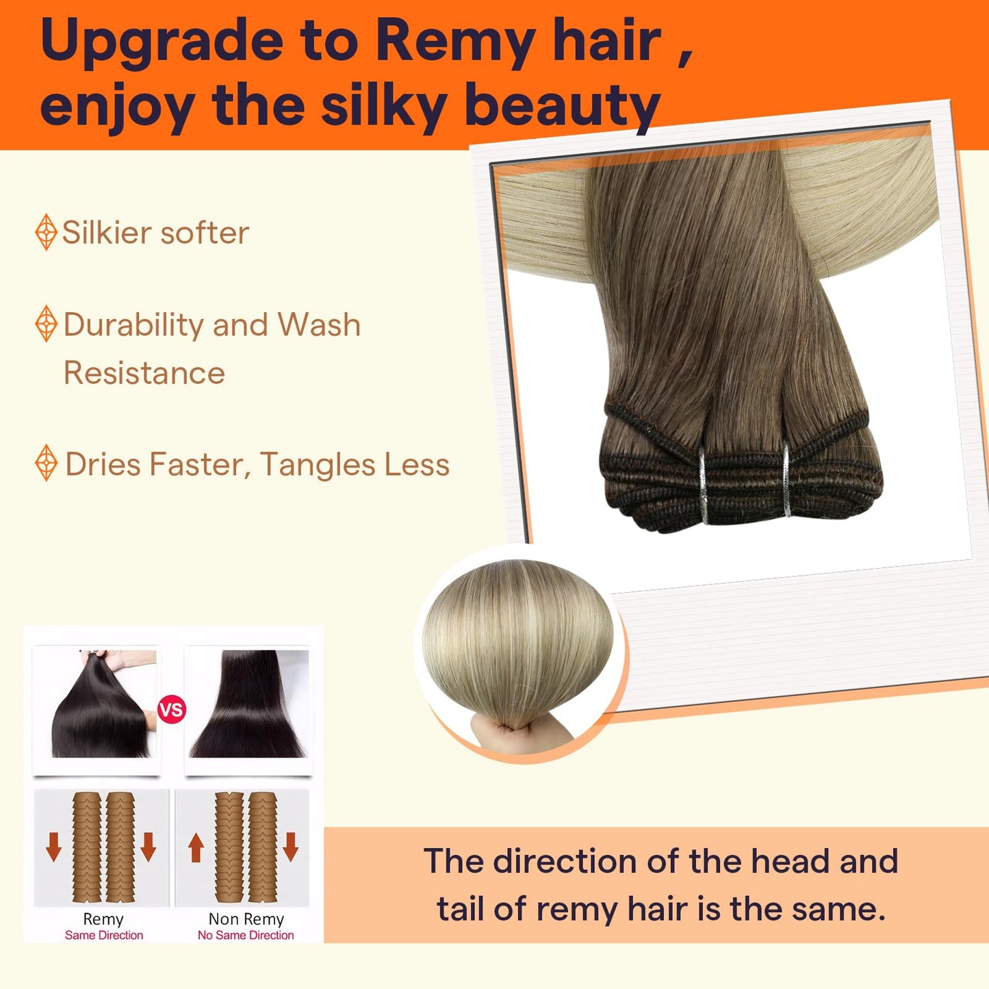 Full Shine Weft Hair Extensions Human Hair For Women Sew In Hair Extensions Straight Hair Balayage Color Ash Brown To Platinum Blonde Straight Hair Bundles Sew In Real Hair 12 Inch