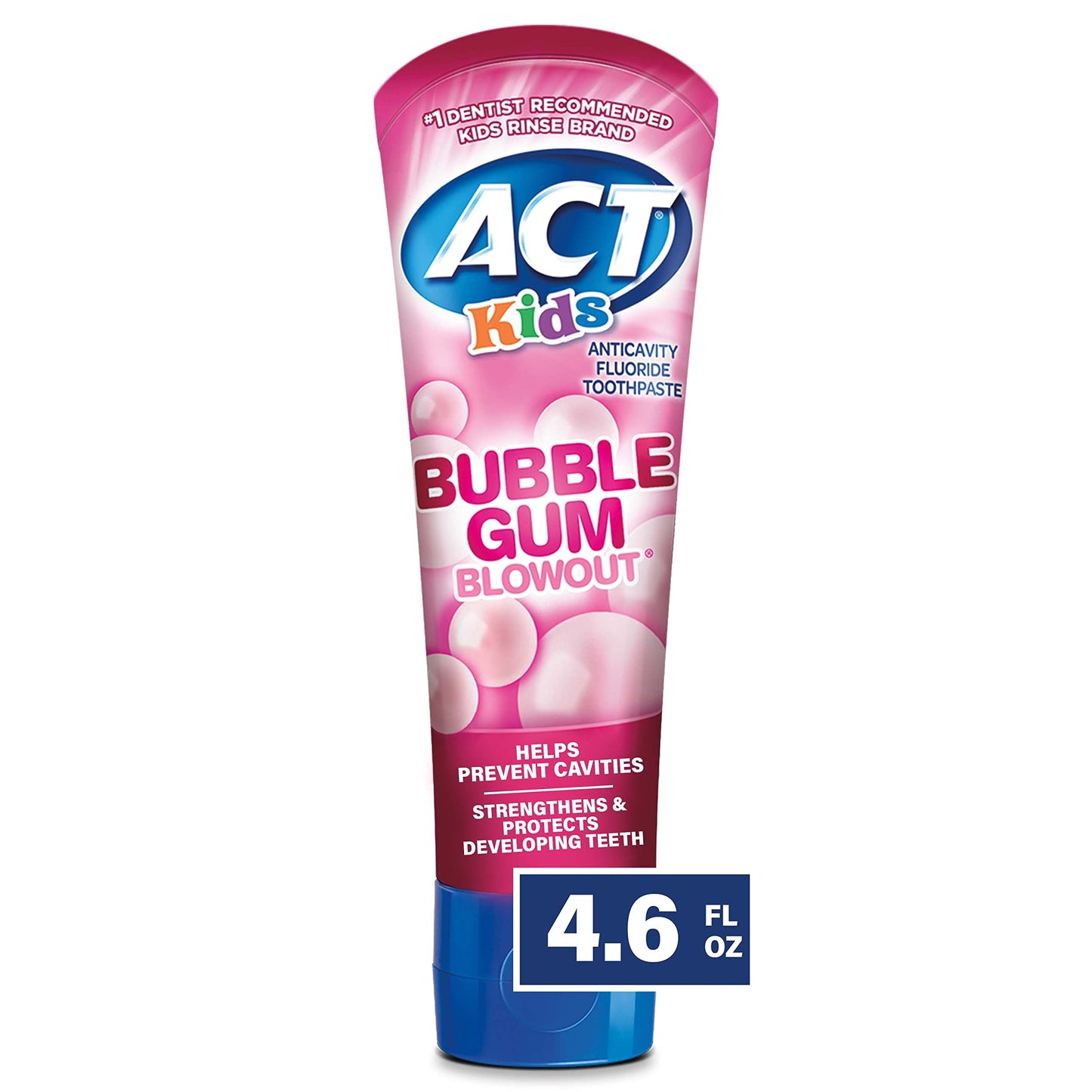 ACT Kids Toothpaste Bubble Gum 4.6oz + DenTek Kids Flossers Wild Fruit 90ct