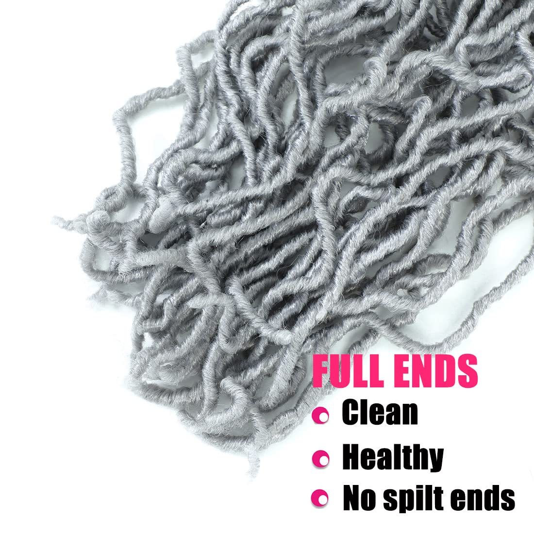 Faux Locs Crochet Hair 18Inch Soft Locs Crochet Hair 6Packs Pre Looped Crochet Hair Soft Locs Braiding Hair Natrual Black Color for Black Women, No Smell (18 Inch, 6 Pack, Grey) …