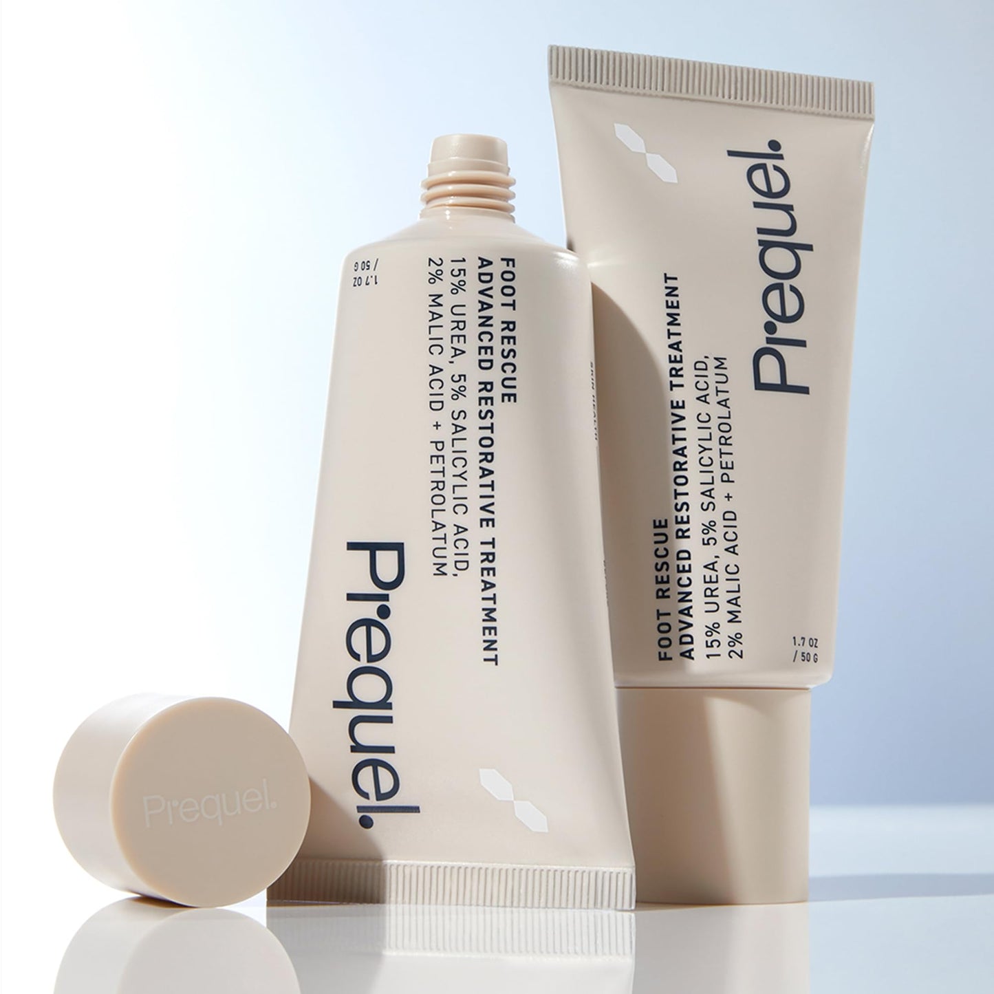 Prequel Skin Foot Rescue, Professional Foot Treatment with 15% Urea + Salicylic Acid. Advanced Foot Cream For Dry Cracked Feet. Clinical-Grade Foot Moisturizer. 1.7oz