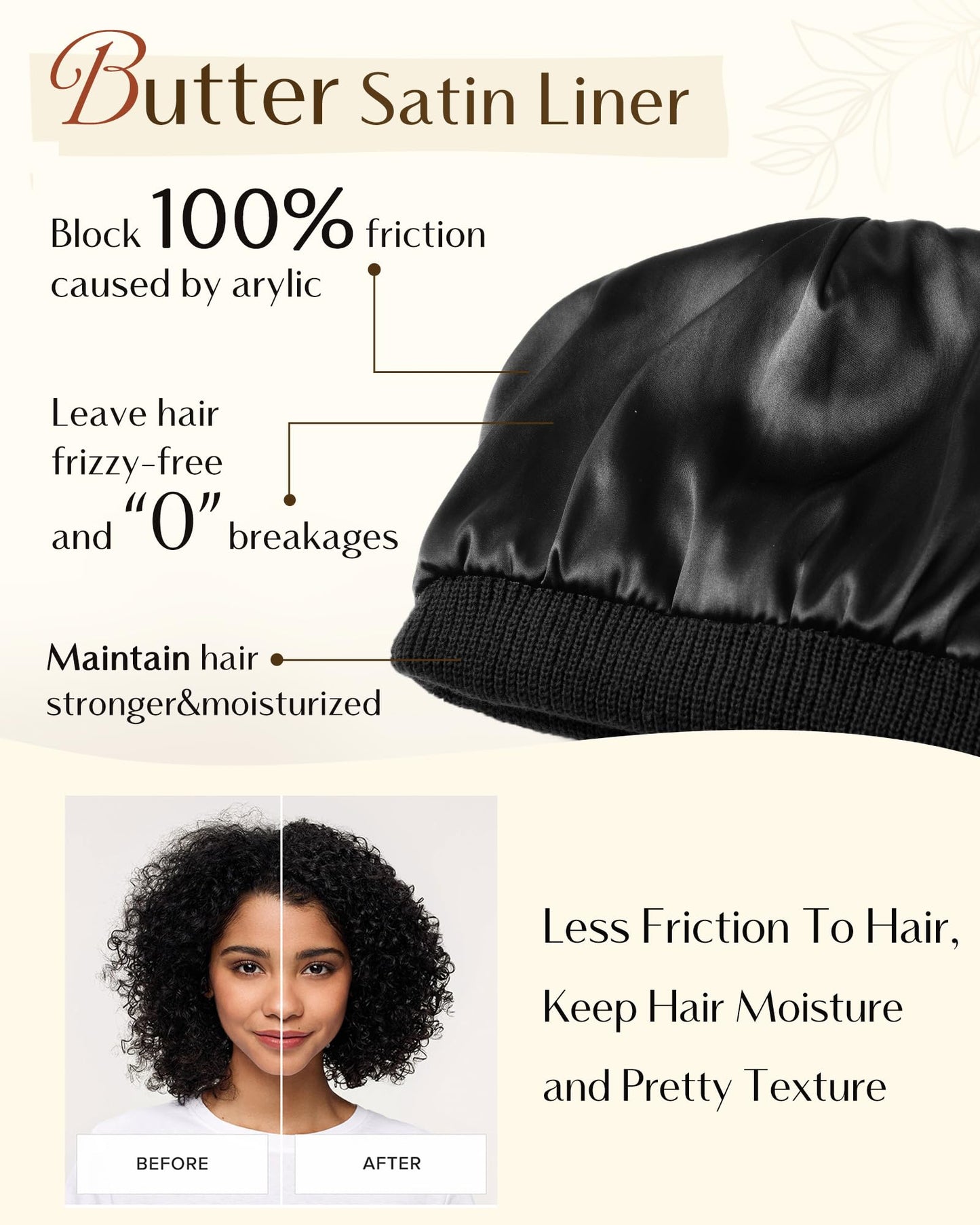 YANIBEST Beanie Hat for Women Men Satin Lined Beanie Hats Winter Hat Womens Cuffed Beanies Knit Skull Cap Warm Ski Hat Unisex Black