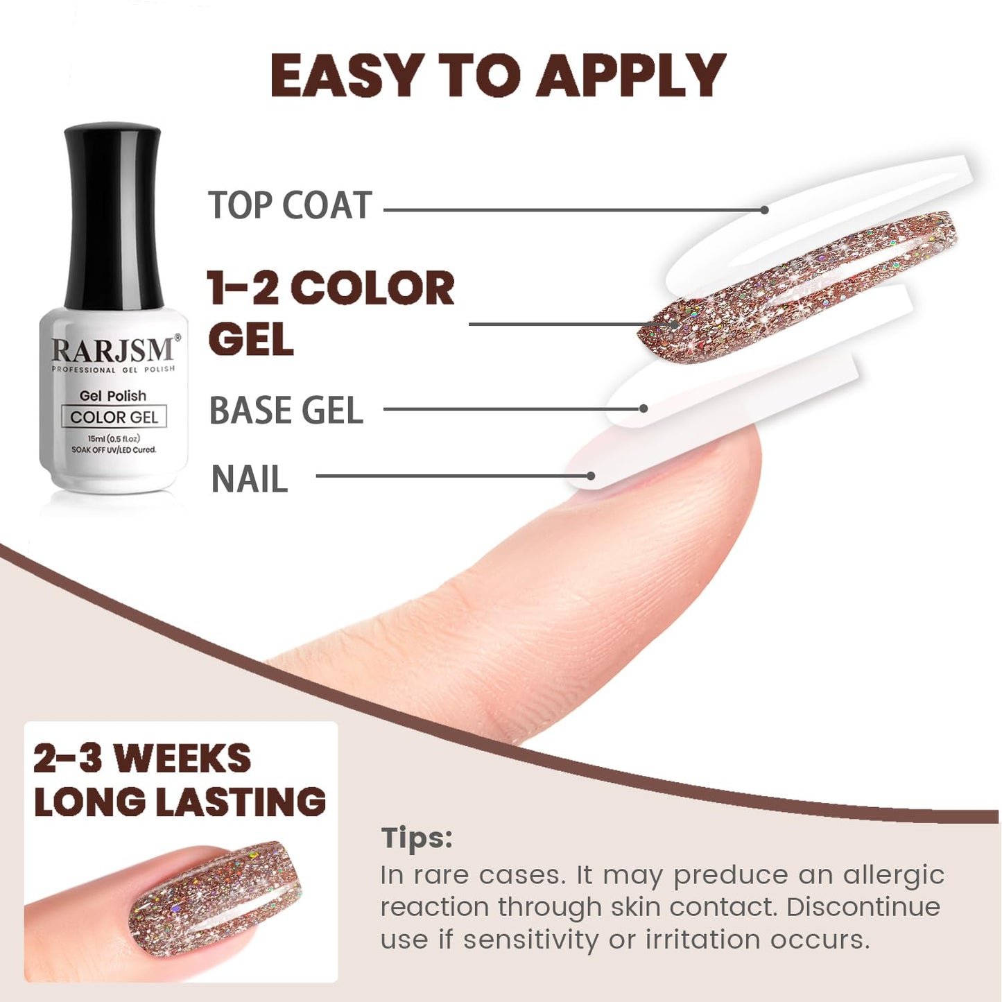 RARJSM Pink Glitter Gel Nail Polish Metallic Pink Diamond Gel Polish Sparkly Chunky Iridescent Rainbow Platinum Pigments Nail Gel Polish Soak off Led UV Curing Required for Nail Art Salon Manicure