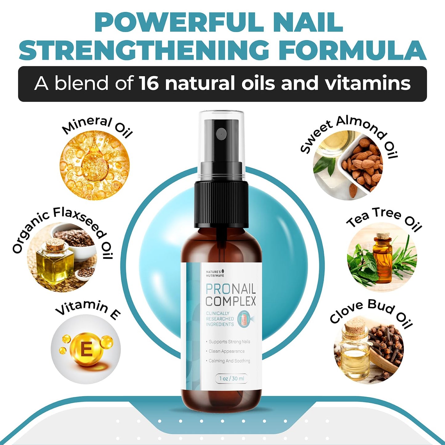 Pronail Complex Spray - ORIGINAL FORMULA Toenail Treatment Extra Strength, Restores Appearance of Discolored/Damaged Nails, Toe and Fingernail Repair - 100% Natural Ingredients - 6 Month Supply