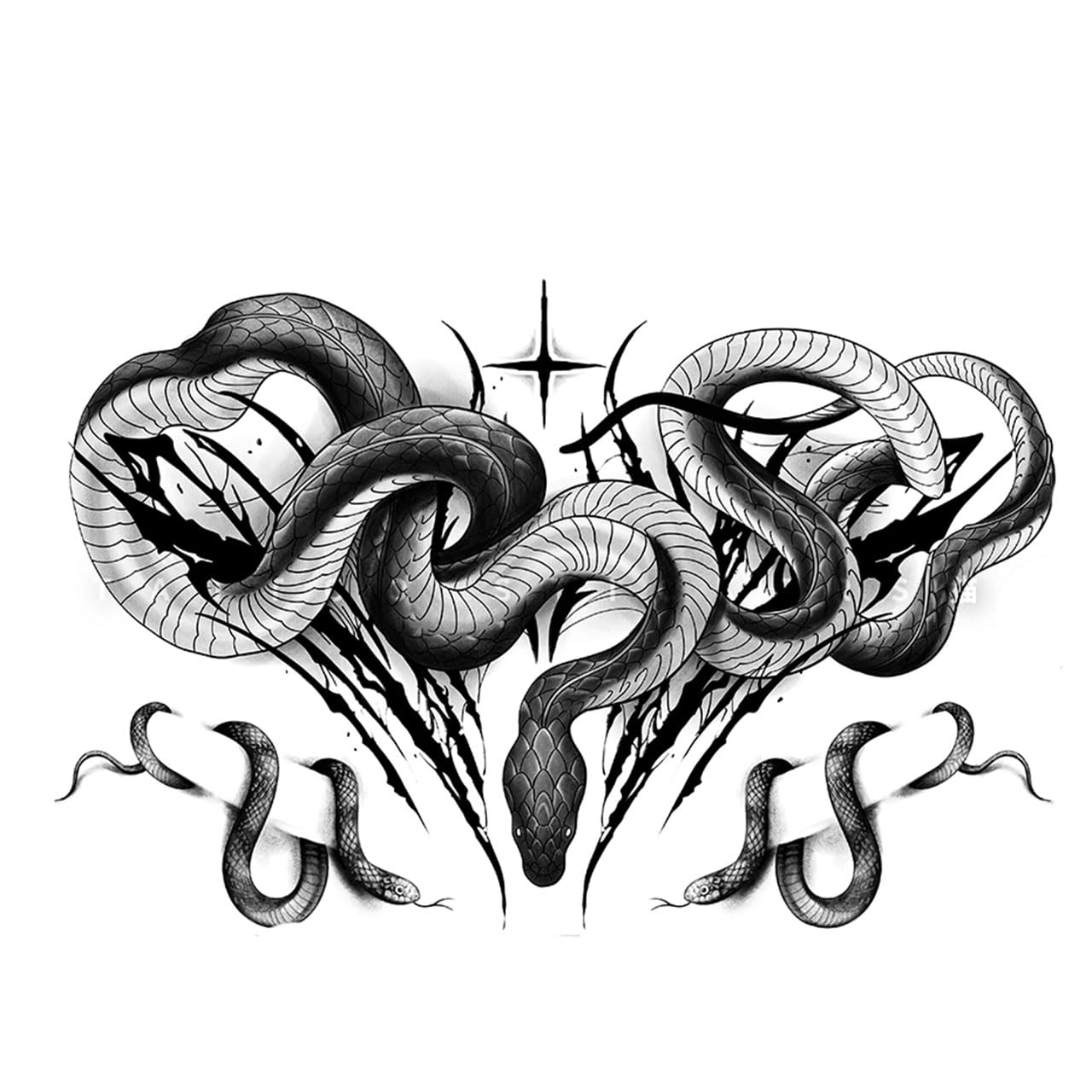 Chest Underboob Art Temporary Tattoos for Men Adult Temporary Neck Long Lasting Temp Realistic Fake Unique Tattoo