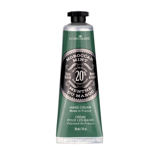 La Chatelaine 20% Shea Butter Hand Cream Travel Size, Men, Unisex, Moisturizing, Nourishing, Extra-Rich Hand Lotion, Made in France, 1 oz / 30ml (Moroccan Mint)