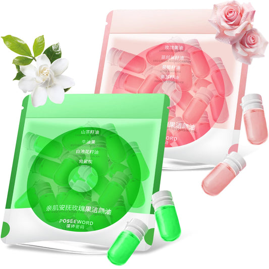 2packs Cleansing Oil Mini, Natural Makeup Remover Oil, Softening Soothing Gentle for All Skin Types, Travel Size, Individually Packaged Units, 2ml 40caps