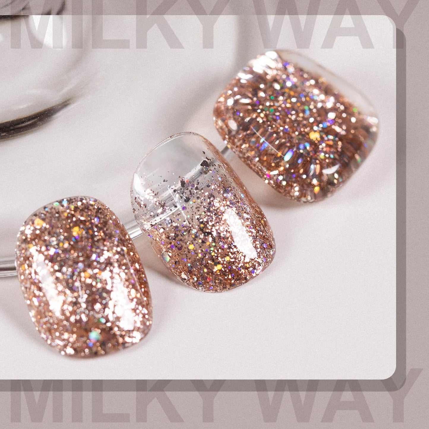 RARJSM Pink Glitter Gel Nail Polish Metallic Pink Diamond Gel Polish Sparkly Chunky Iridescent Rainbow Platinum Pigments Nail Gel Polish Soak off Led UV Curing Required for Nail Art Salon Manicure