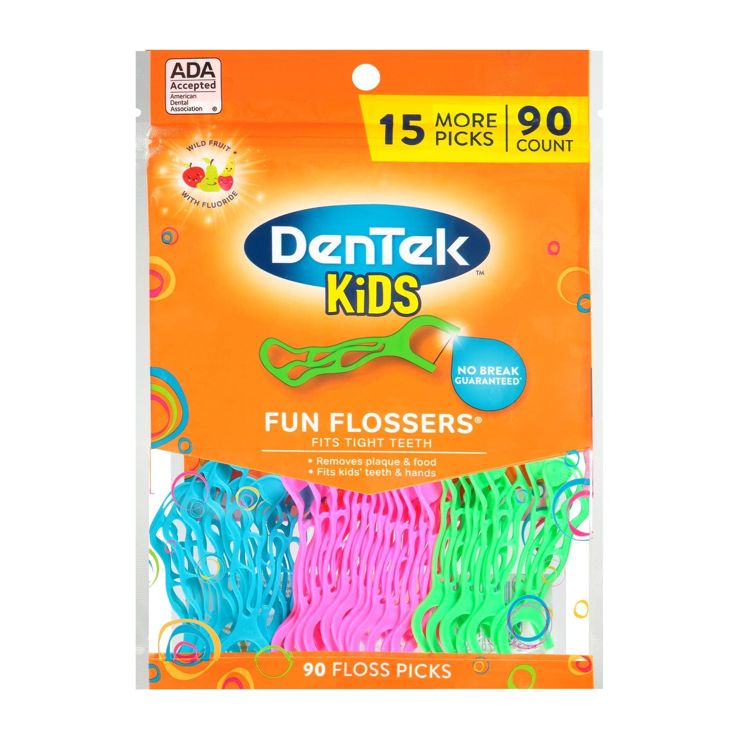 ACT Kids Toothpaste Bubble Gum 4.6oz + DenTek Kids Flossers Wild Fruit 90ct