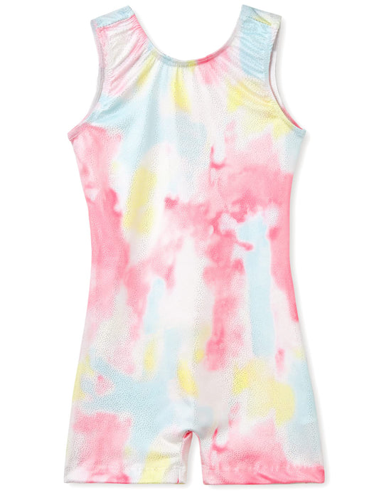 Gymnastics Leotards for Girls 7 8 Years Old Sparkly Tie Dye Sleeveless Kids Biketard Profession Cheer Tumbling Unitard